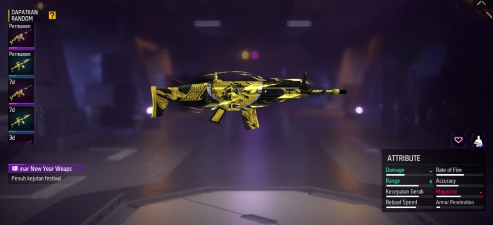 Skin senjata gratis di FF. (ist)
