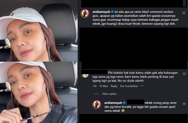 Nama Andi Annisa ikut terseret usai Dahlia Poland gugat cerai suaminya, Fandy Christian. [Instagram]