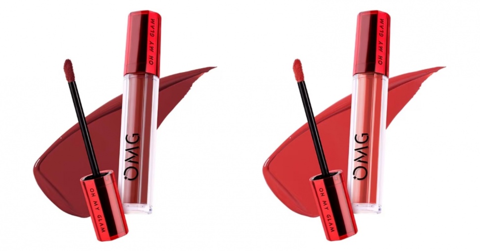 Lipstik Merah - OMG OH MY GLAM Mattelast Lip Cream (Shade 12 Scarlett / 25 Ruby)