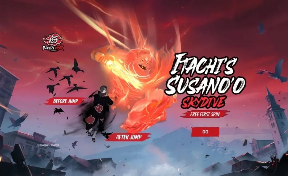 Itachi Susano Skydive di Free Fire. (Garena)
