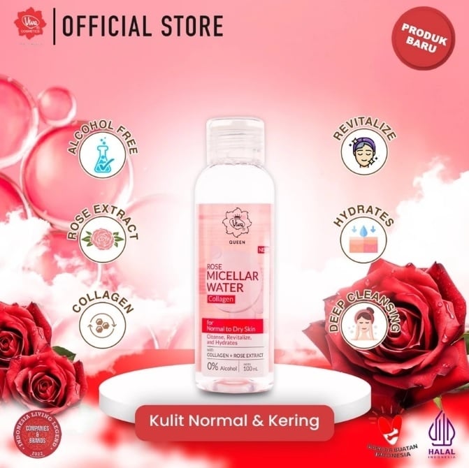 Viva Queen Rose Micellar Water Collagen (Shopee)