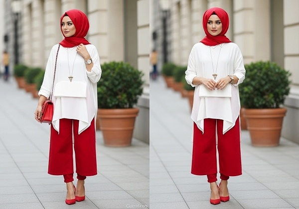 OOTD merah putih. (Dibuat oleh Google AI Studio)