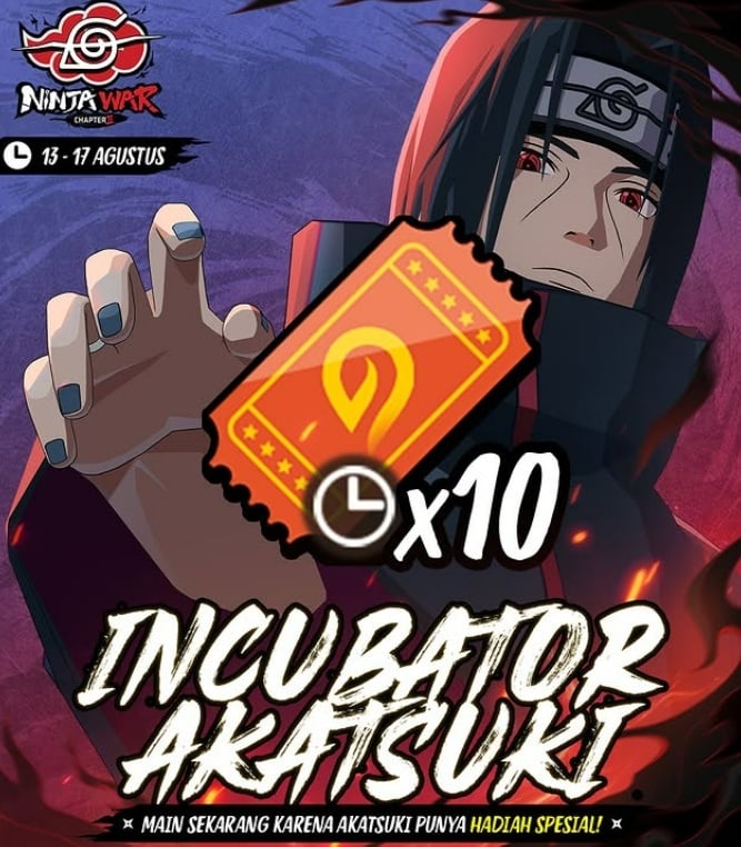 Incubator Akatsuki gratis di FF dan FF Max pada 13-17 Agustus 2025. (Instagram)