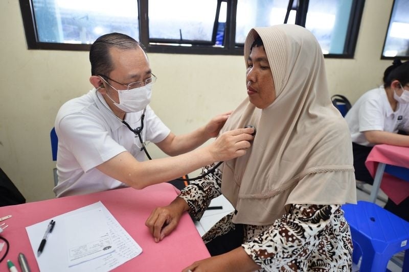 Kegiatan Pemeriksaan Gratis Bakti Sosial Tzu Chi–ASG di Desa Lontar, Tangerang (Dok. Istimewa)