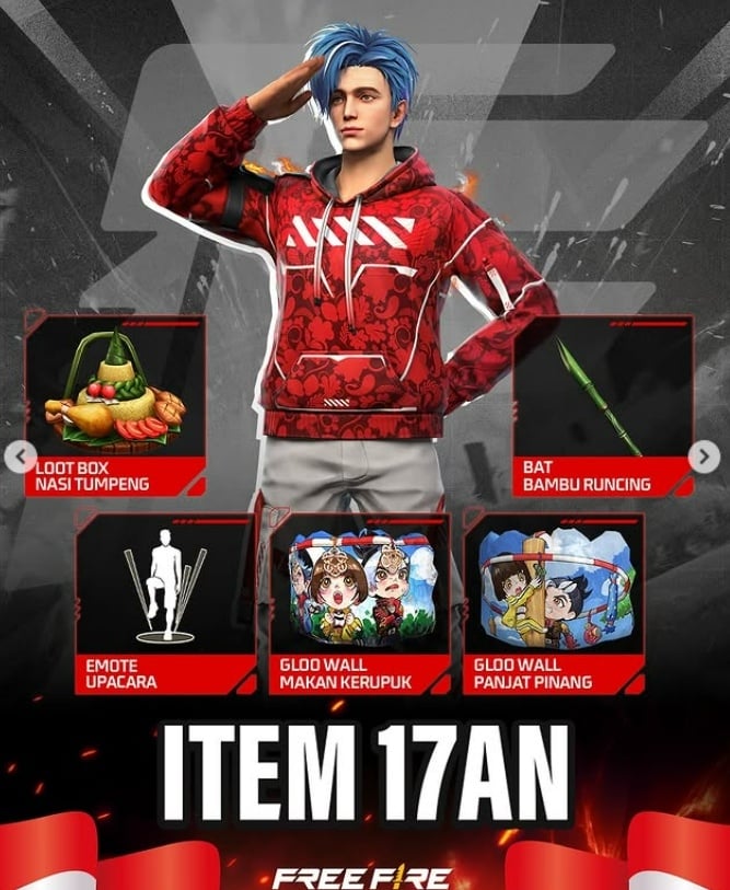 Item 17-an di Free Fire. (Instagram)