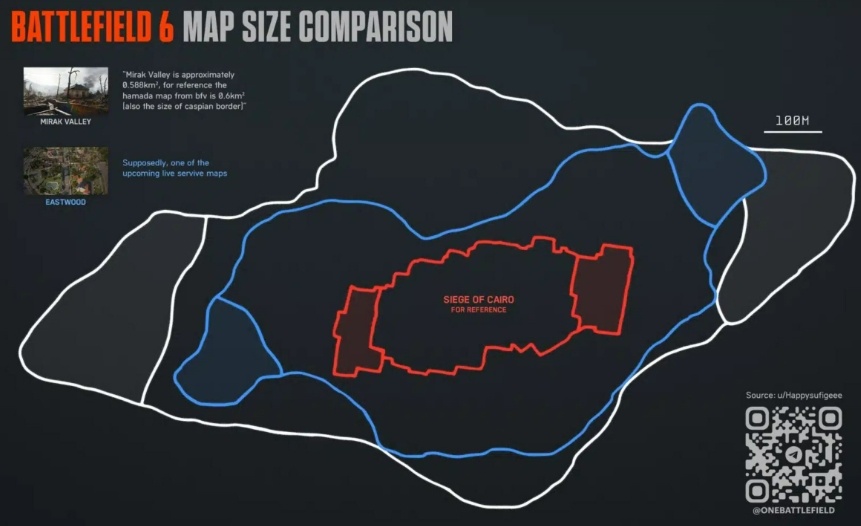 Perbandingan map Battlefield 6. (Reddit Happysufigeee via X)