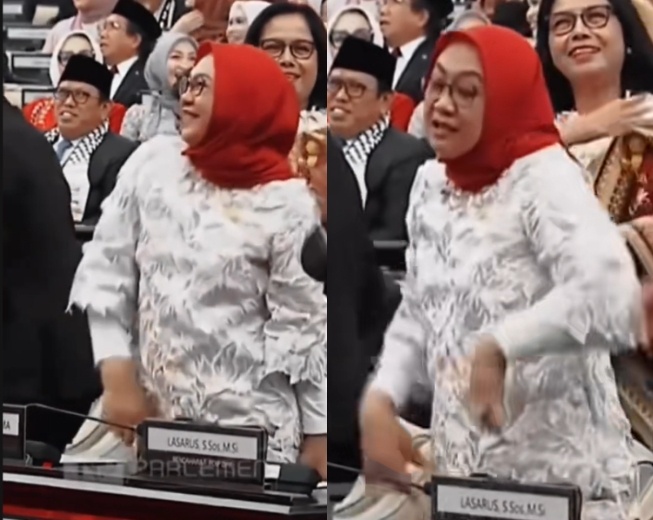 Sadarestuwati saat berjoget usai sidang MPR (TikTok)