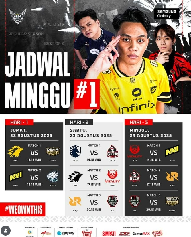 Ilustrasi jadwal MPL ID S16. (Instagram)