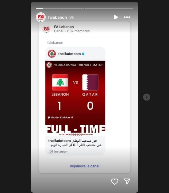 Lebanon berhasil kalahkan Qatar jelang lawan Timnas Indonsia. (IG FA Lebanon)
