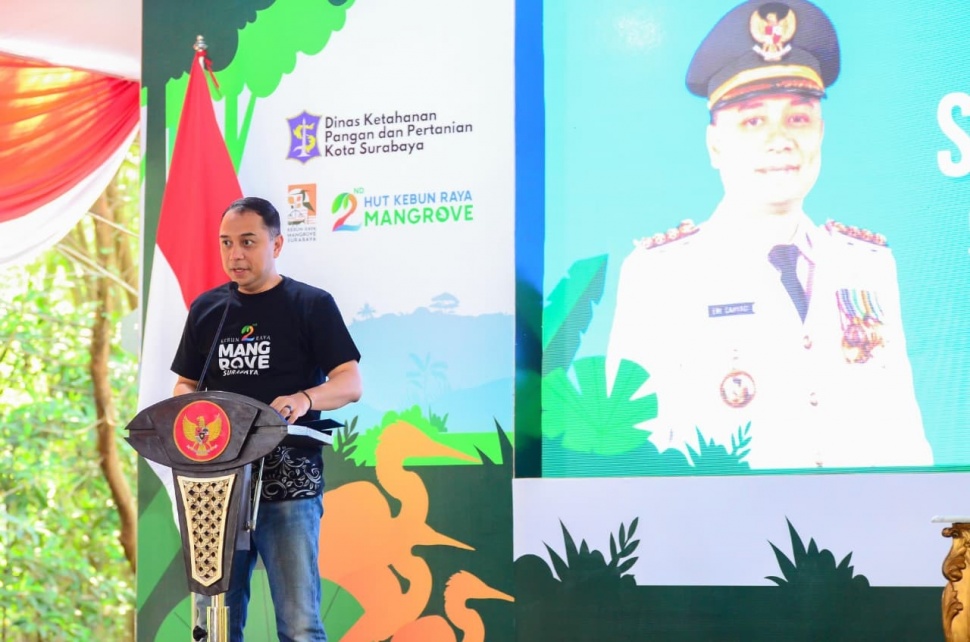 Perayaan HUT ke-2 KRM yang digelar Pemkot Surabaya di Kebun Raya Mangrove Gunung Anyar, Sabtu (26/7/2025). (Dok: Pemkot Surabaya)