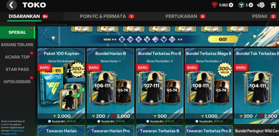 Gacha Bundel di FC Mobile. (ist)