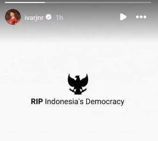 Affan Kurniawan Dibunuh Polisi, Pemain Timnas Indonesia: Demokrasi Indonesia Mati! [Tangkap layar Instagram]