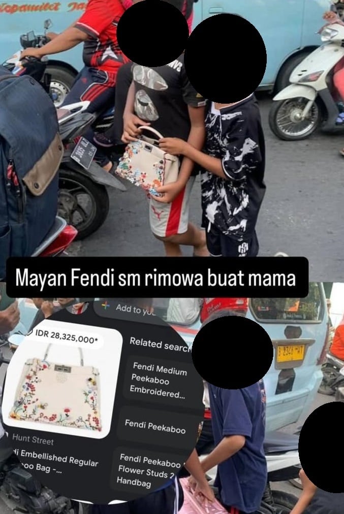 Bocah dapat tas Fendi dari rumah mewah Ahmad Sahroni [Ist]