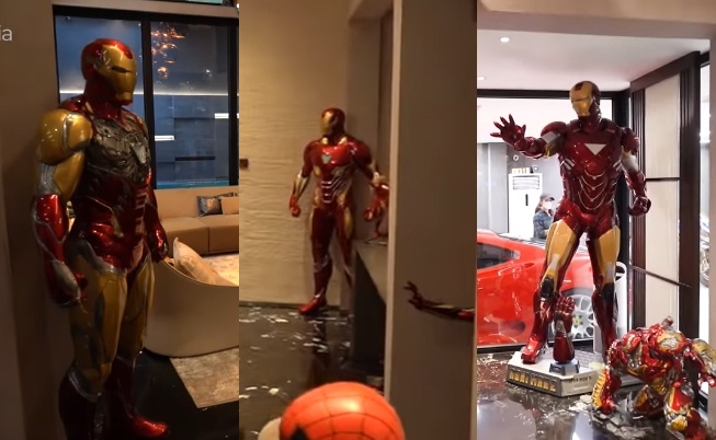 Koleksi patung Iron Man milik Ahmad Sahroni (YouTube)