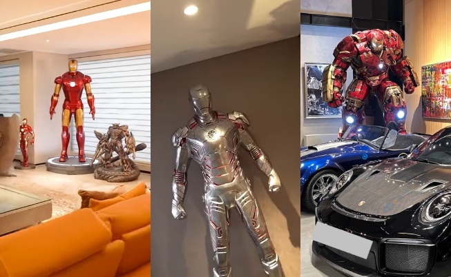 Koleksi patung Iron Man milik Ahmad Sahroni (YouTube)