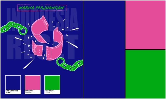 Pallete warna Brave Pink Hero Green Resistance Blue (X)
