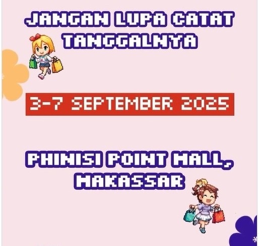 Jangan ketinggalan, catat tanggal gelaran Perempuan Berdaya & UMKM Berjaya di Makassar, 3–7 September 2025 (Suara.com)