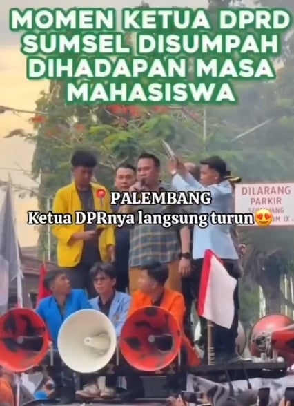 momen demo mahasiswa di Sumatera