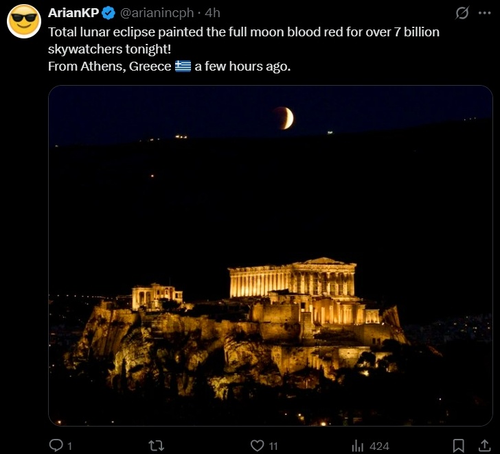 Blood Moon di Yunani. (X)