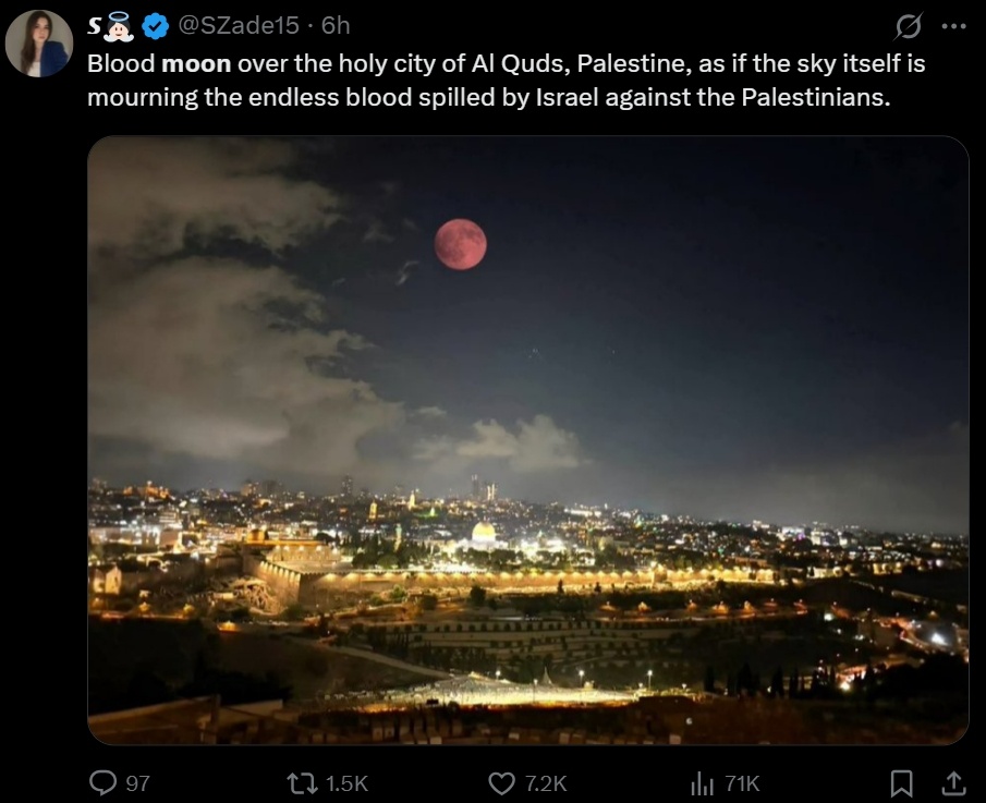 Blood Moon di Palestina. (X)