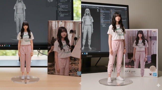 Membuat foto jadi action figure miniatur AI yang viral di media sosial. [Gemini AI]