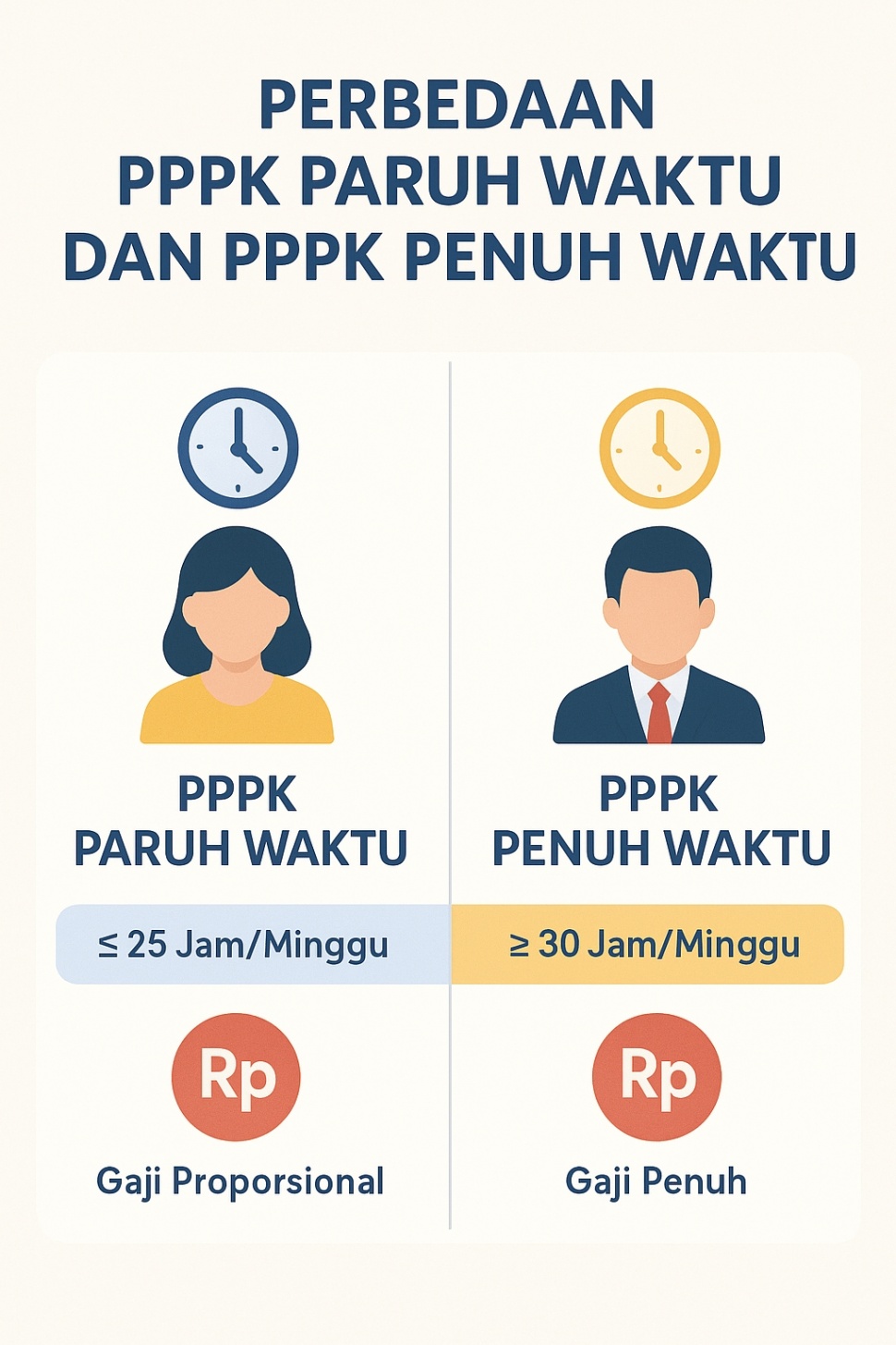 Perbedaan PPPK Paruh Waktu dan PPPK Penuh Waktu (chatgpt)