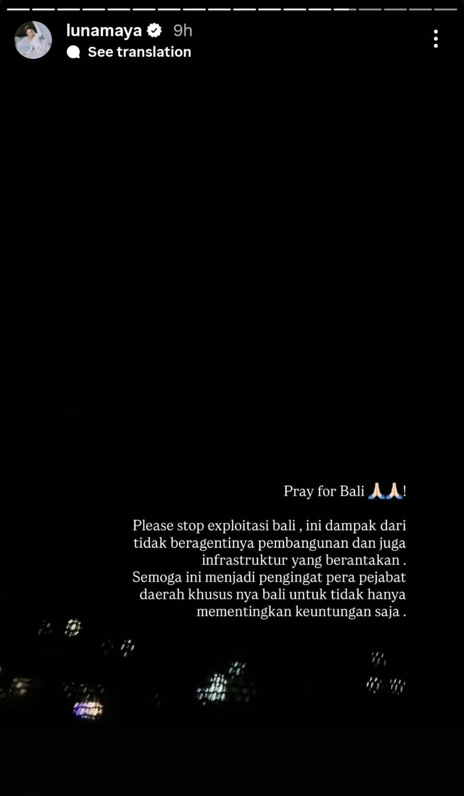 Unggahan Luna Mya soal banjir Bali [Instagram]