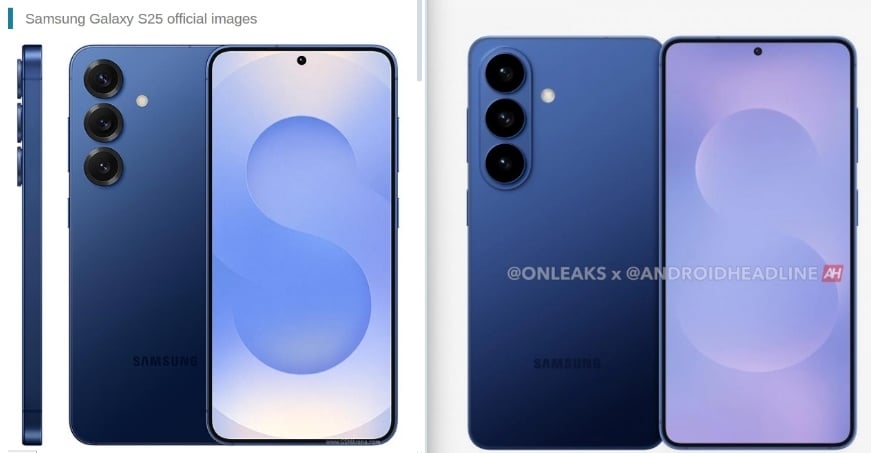 Galaxy S25 vs Galaxy S26 Pro. (Samsung, OnLeaks)