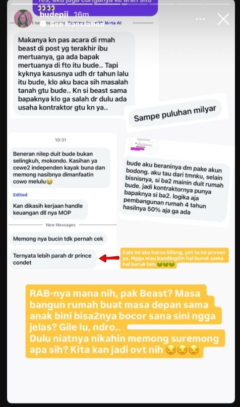 Unggahan soal Tasya Farasya [Instagram]