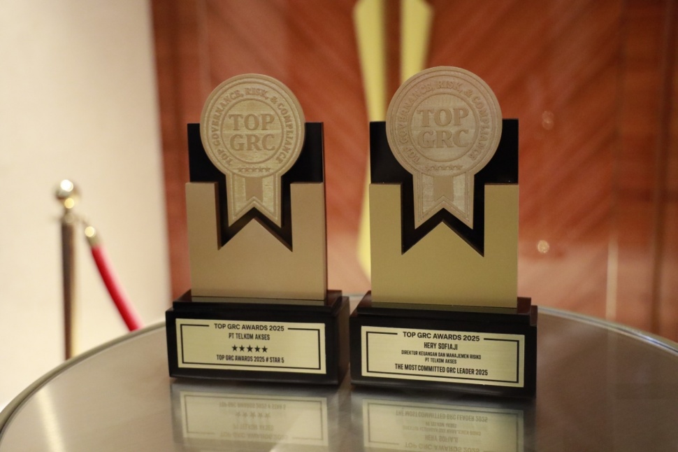 Penghargaan 5-STAR dalam ajang TOP GRC Awards 2025. (Dok: Telkom)