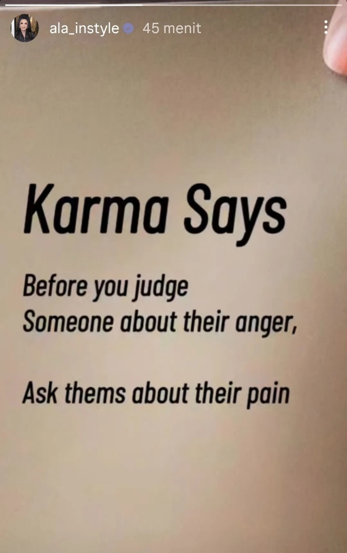 Sindiran “Karma” dari Ibu Tasya Farasya (Instagram)