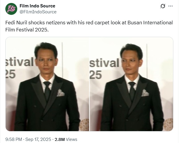 Fedi Nuril di red carpet Busan International Film Festival 2025. (X)