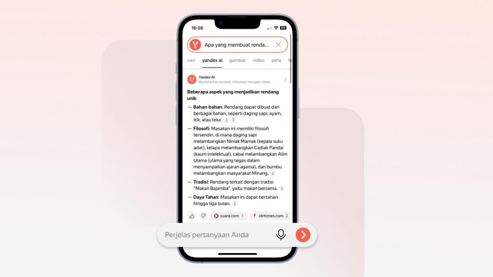 AI Search Bahasa Indonesia. (Dok. Yandex)