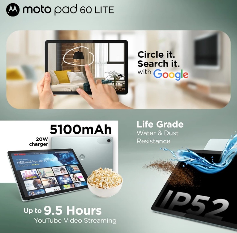 Spesifikasi Moto Pad 60 Lite. (Motorola)