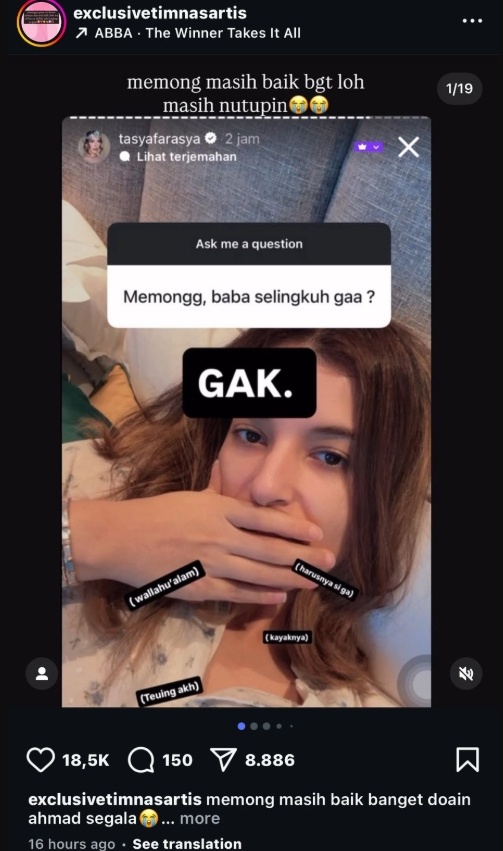 Unggahan Tasya Farasya [Instagram]