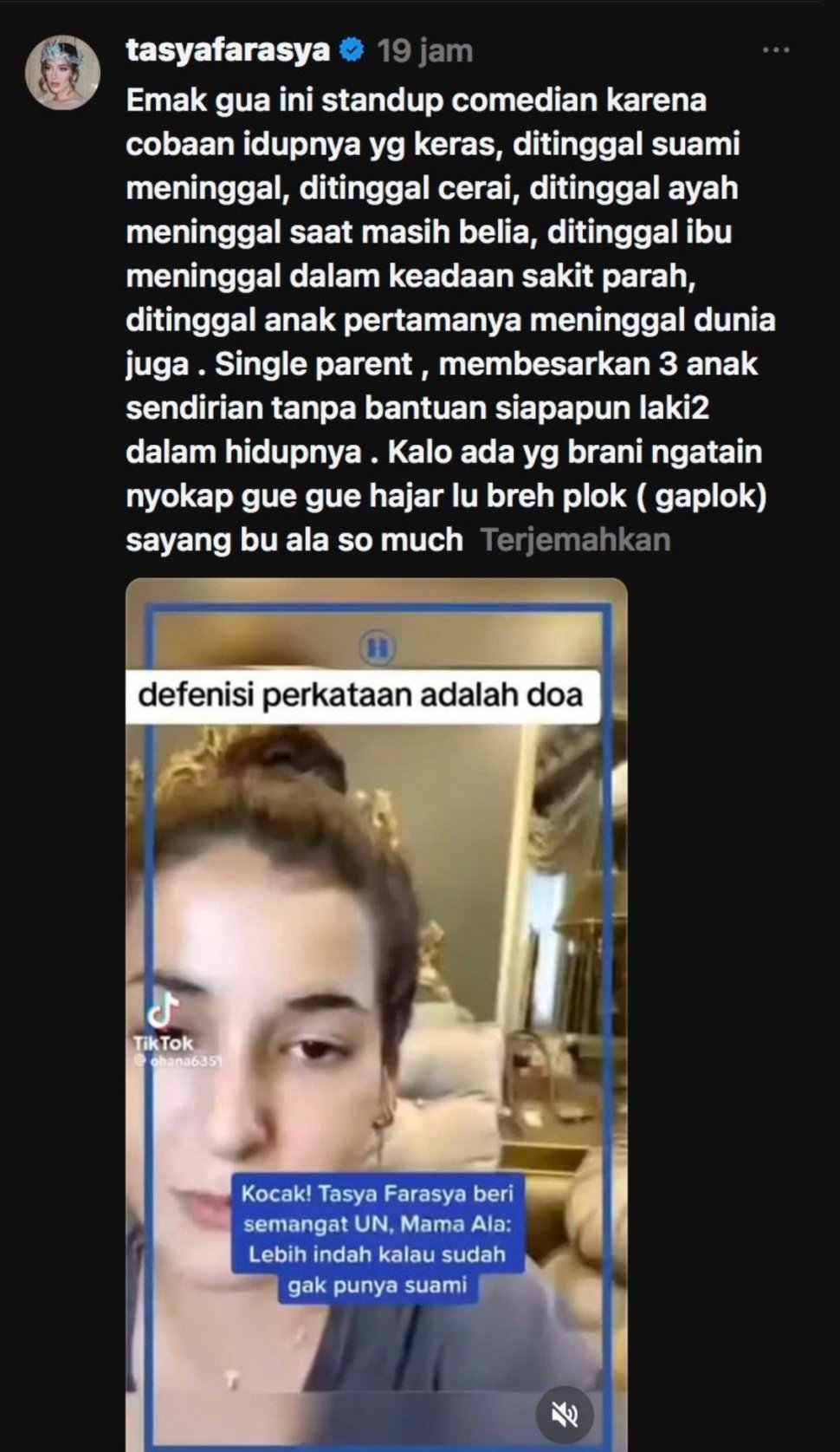 Unggahan Tasya Farasya [Instagram]