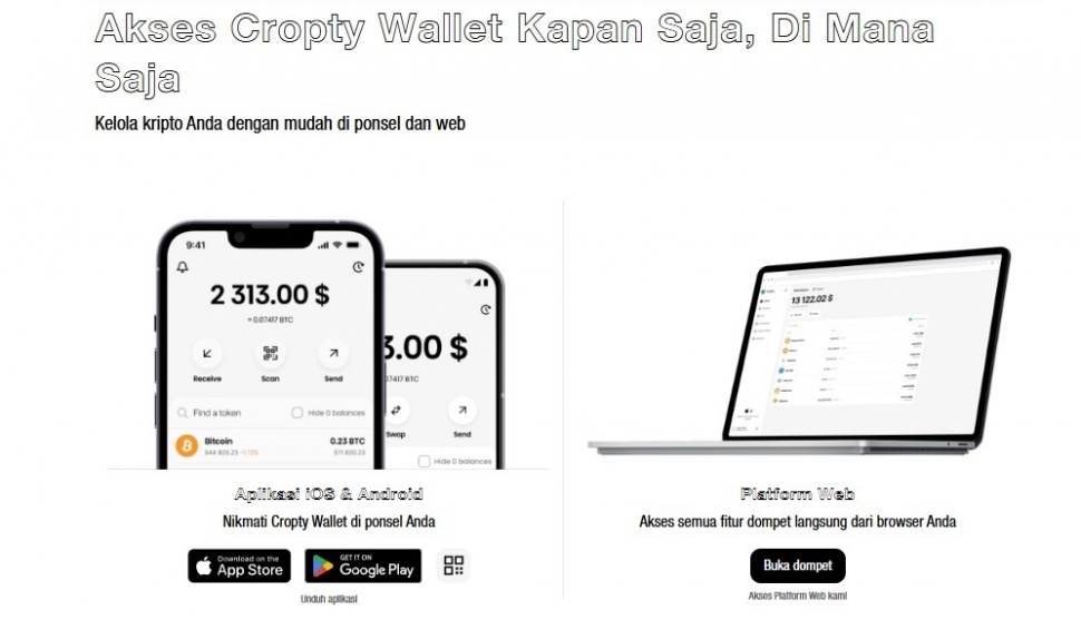Ilustrasi akses Cropty Wallet. (Dok: ClickOut)