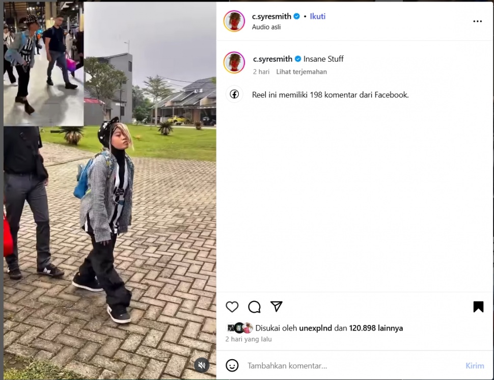 Komika Musdalifah parodikan Jaden Smith. (Instagram)