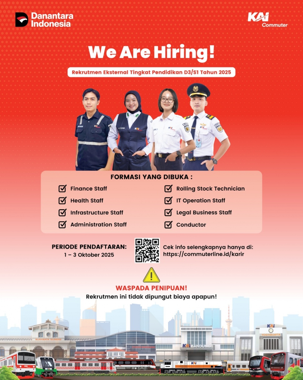 lowongan kerja PT KCI, rekrutmen KAI Commuter (commuterline.id)