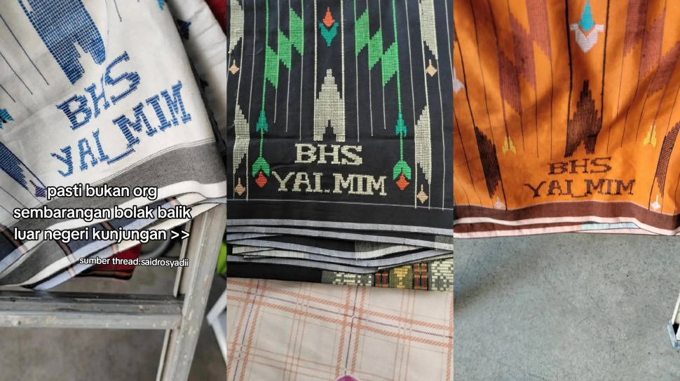 Koleksi sarung BHS diduga milik Yai Mim. (TikTok/hichairil)