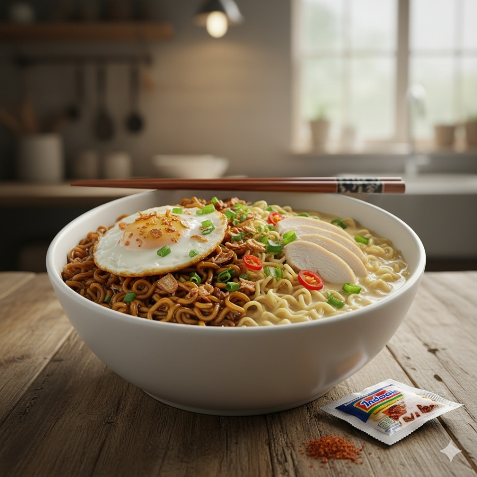 Ilustrasi Indomie. [ChatGPT]