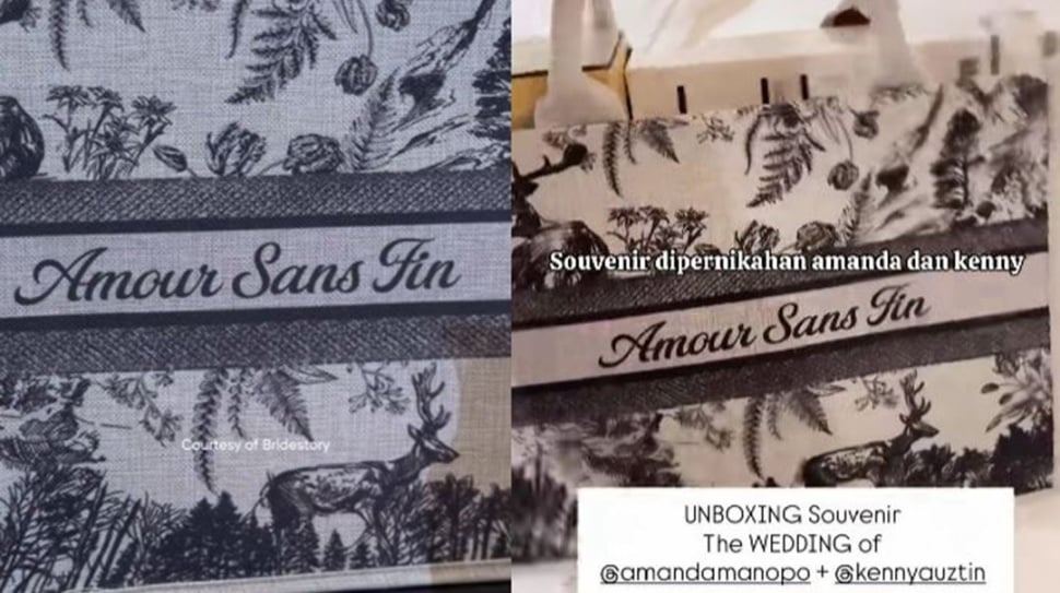 Souvenir Amanda Manopo dan Kenny Austin. (Kolase Instagram/@thebridestory dan TikTok/@rafaelapage00)