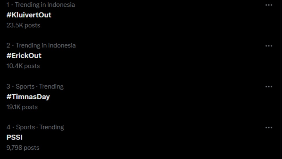 Tagar KluivertOut bergema di media sosial. (X)