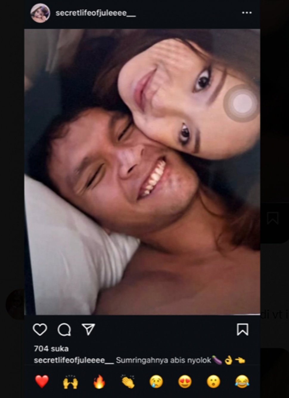 Selebgram dan TikToker Julia Prastini, atau yang akrab disapa Jule diduga berselingkuh. [Instagram]