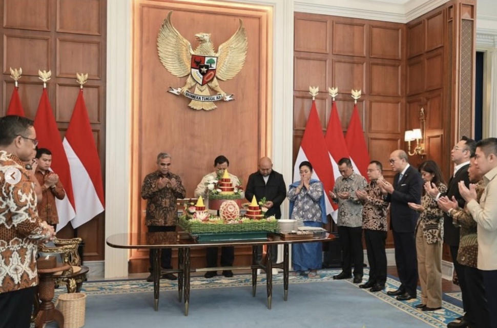 Perayaan ulang tahun ke-74 Presiden RI Prabowo Subianto dirayakan sederhana di Istana Negara, Jakarta Pusat, Jumat (17/10/2025). [Instagram]