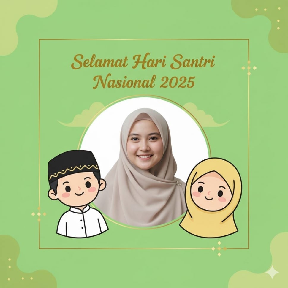Prompt Gemini AI bikin Twibbon Hari Santri. (Gemini AI)