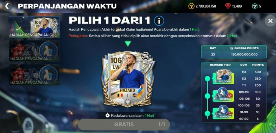 Extra Time FC Mobile tawarkan banyak hadiah. (Suara.com/ Rezza Rachmanta)