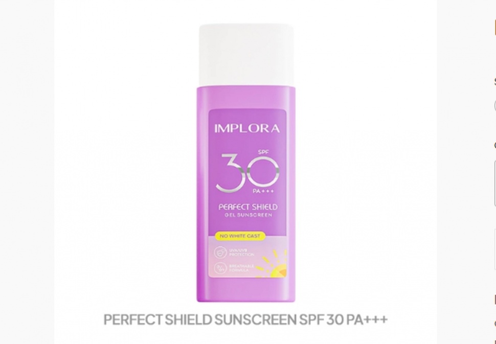 Sunscreen dengan tekstur gel. (Shopee)