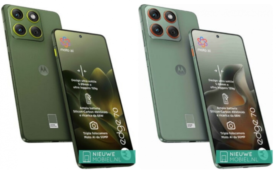 Render Motorola Edge 70. (NieuweMobiel)