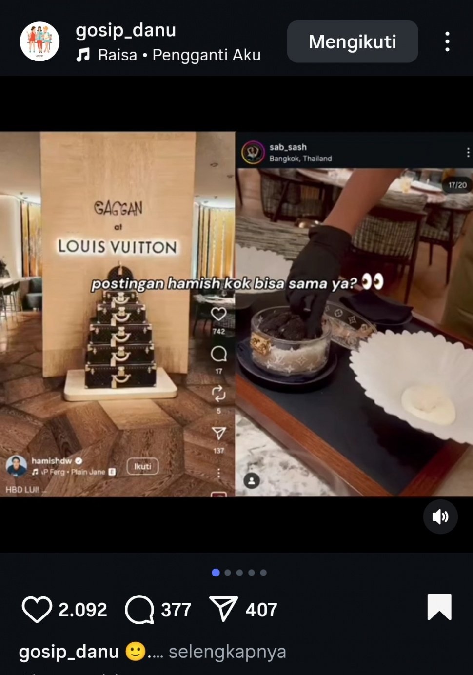 Hamish Daud diduga berselingkuh dengan Sabrina Alatas [Instagram]